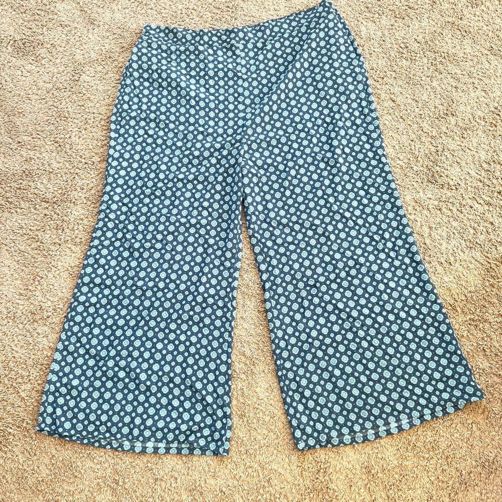 LEITH Blue Wide Leg Printed Pants PLUS Size 4X - Picture 2 of 12